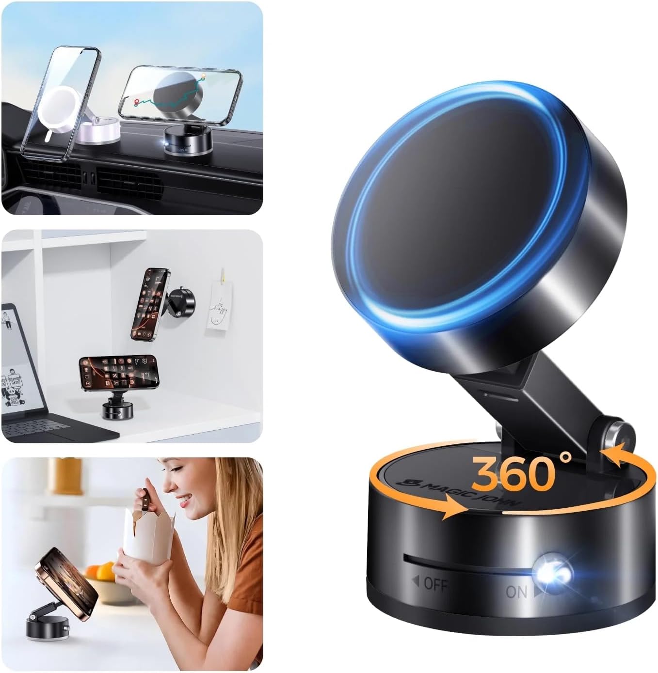 ™Strong Magnetic Rotation Height Adjustable Car Phone Holder
