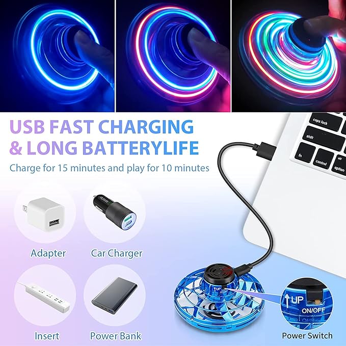 ™Compact Hand Controlled Drone & Flying Spinner